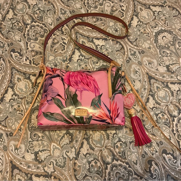 New Rare Consuela Downtown Pink Flamingo Crossbody with Heart Natasha Charm - Picture 9 of 14